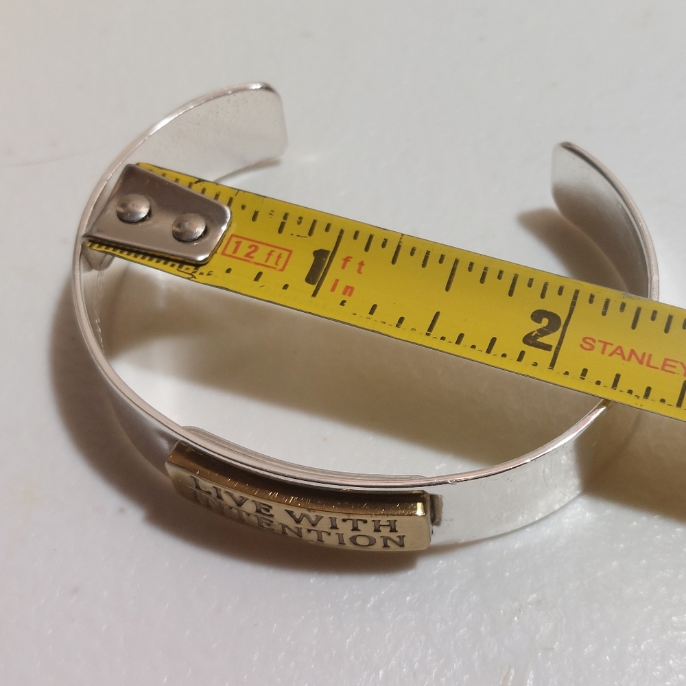 Rustic Cuff Live With Intention Affirmation Gold … - image 5